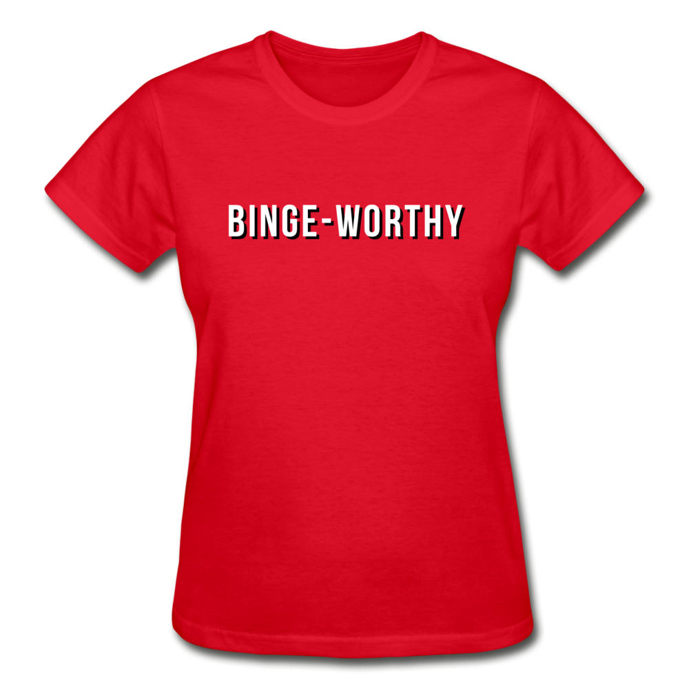 Binge-Worthy Gildan Ultra Cotton Ladies T-Shirt - red