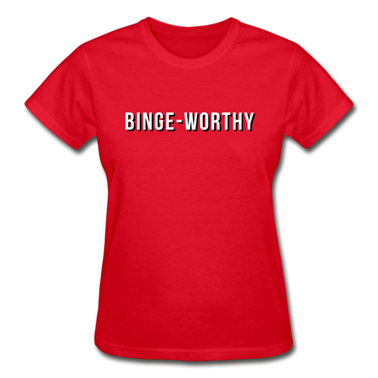 Binge-Worthy Gildan Ultra Cotton Ladies T-Shirt - red