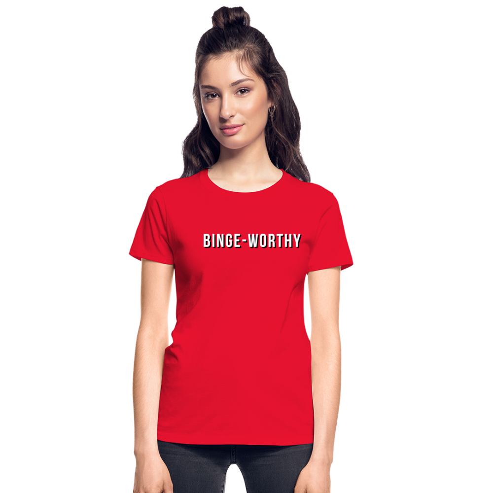 Binge-Worthy Gildan Ultra Cotton Ladies T-Shirt - red