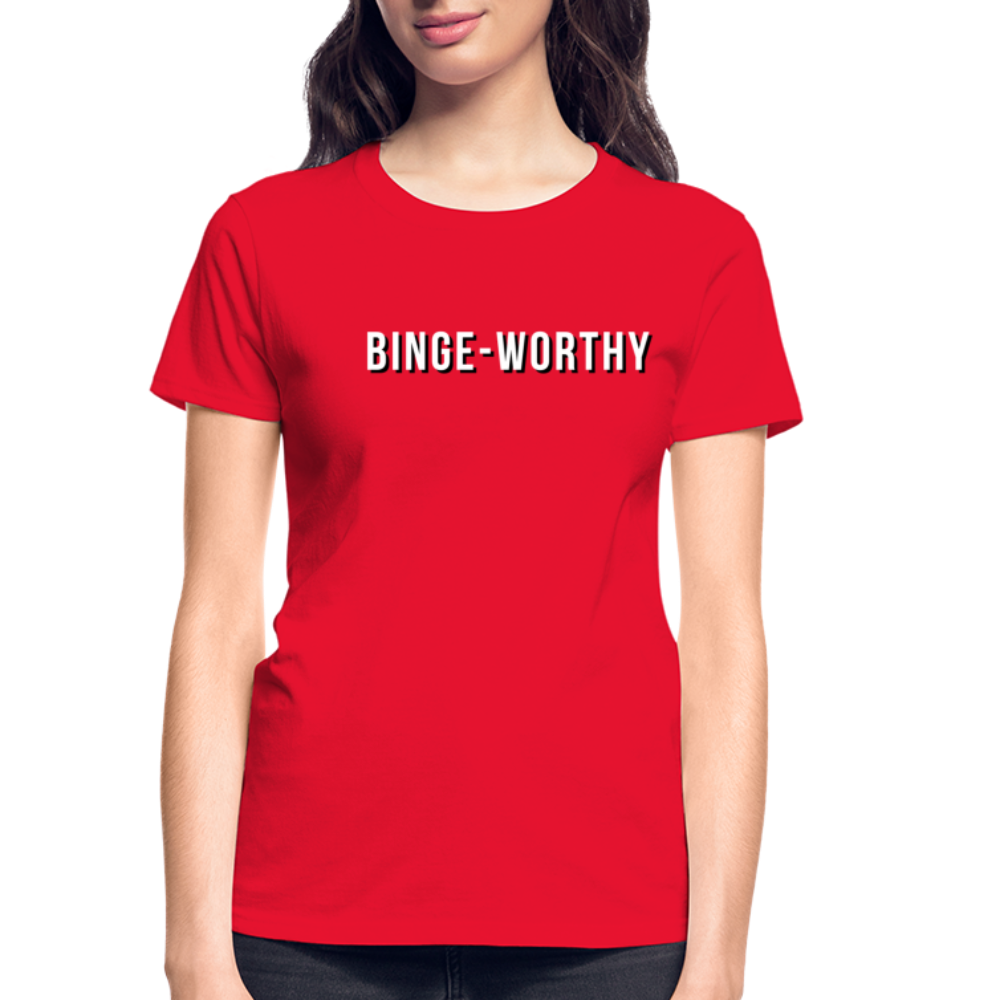 Binge-Worthy Gildan Ultra Cotton Ladies T-Shirt - red