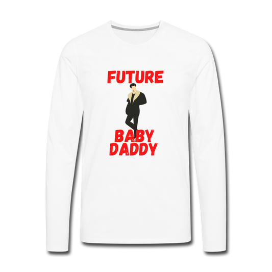 Future Baby Daddy Men's Premium Long Sleeve T-Shirt - white