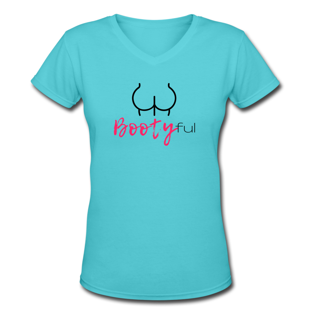 BootyFul Women's V-Neck T-Shirt - aqua