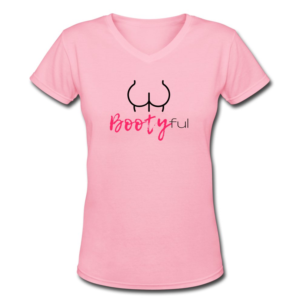 BootyFul Women's V-Neck T-Shirt - pink