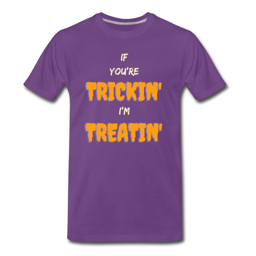 Trickin' and Treatin' Men's Premium T-Shirt - purple