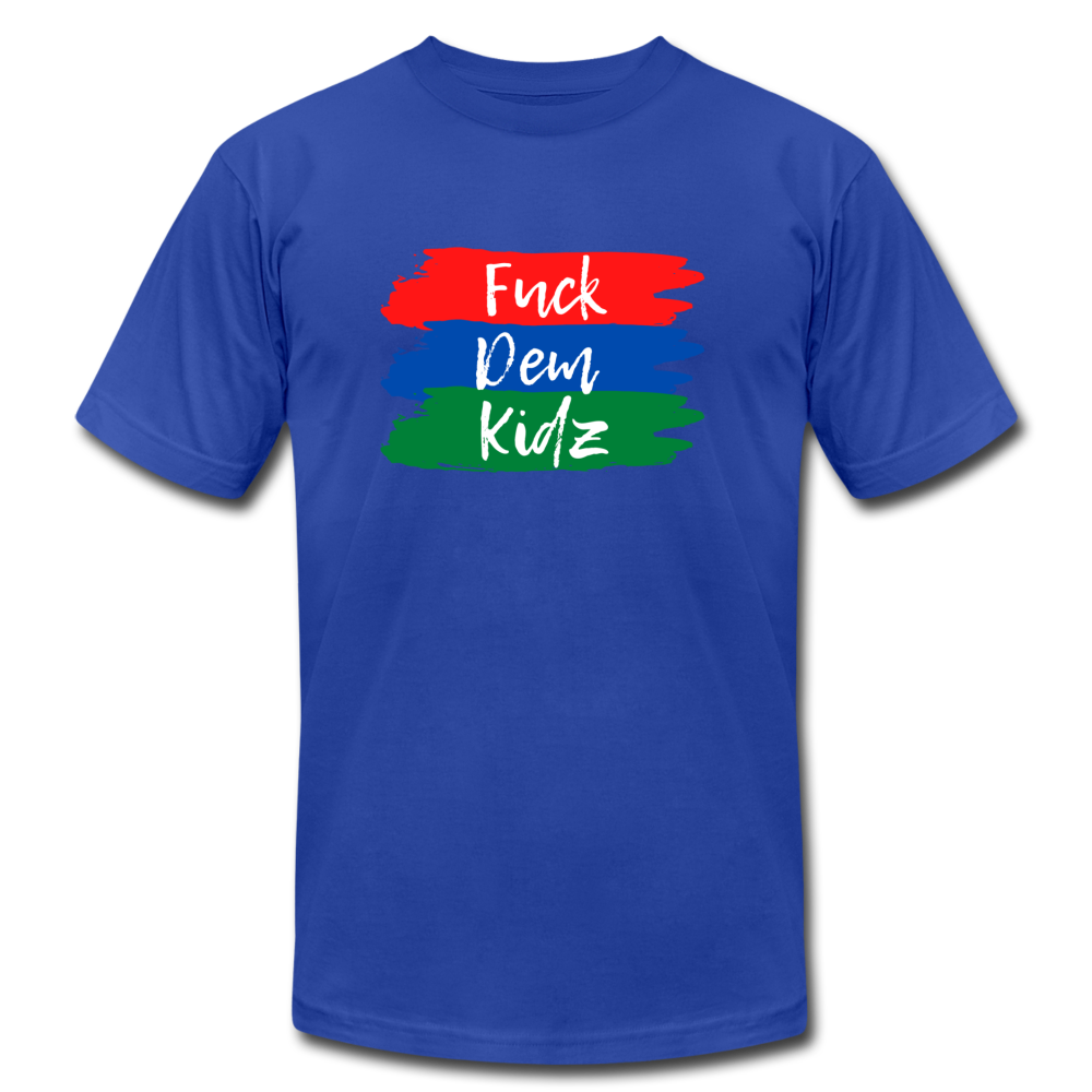 F Dem Kidz Unisex Jersey T-Shirt by Bella + Canvas - royal blue