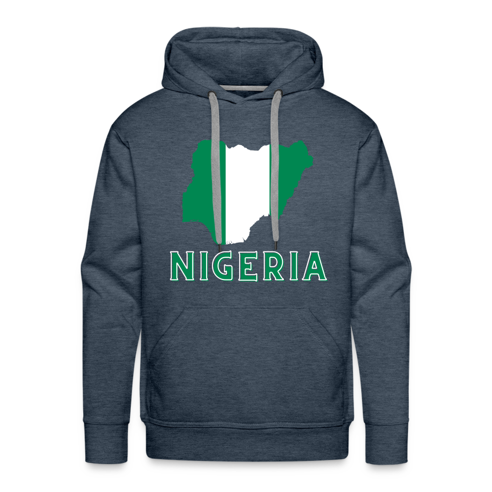 Nigeria Men’s Premium Hoodie - heather denim