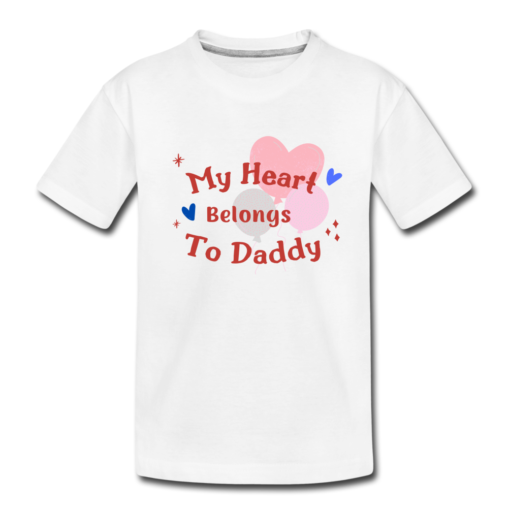 I Love My Daddy Kids' Premium T-Shirt - white