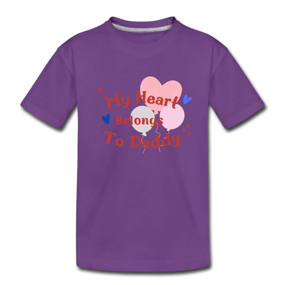 I Love My Daddy Kids' Premium T-Shirt - purple