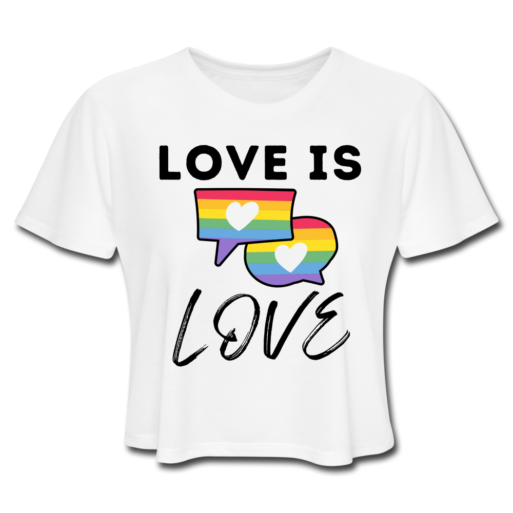 Love is Love Women's Cropped T-Shirt - white