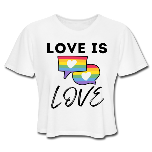 Love is Love Women's Cropped T-Shirt - white