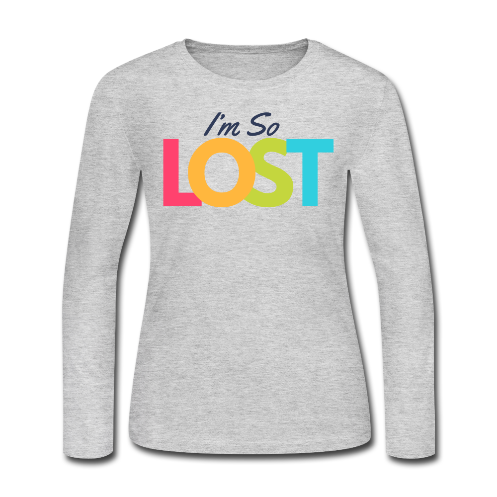 I'm So Lost Women's Long Sleeve Jersey T-Shirt - gray