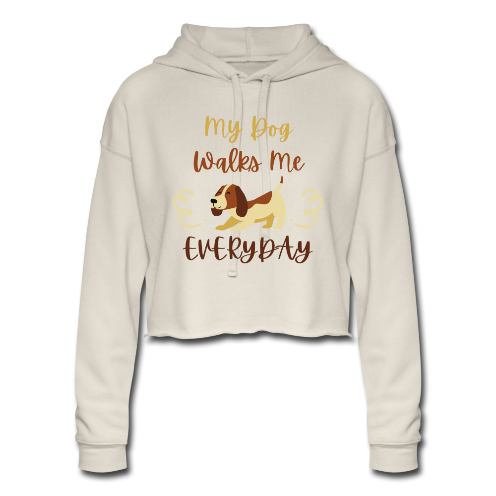 Dog Walk Women's Cropped Hoodie - dust