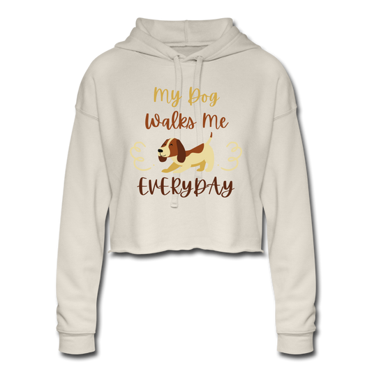 Dog Walk Women's Cropped Hoodie - dust