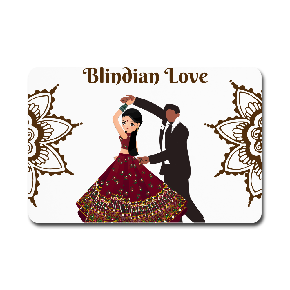 Blindian Love Rectangle Magnet - white