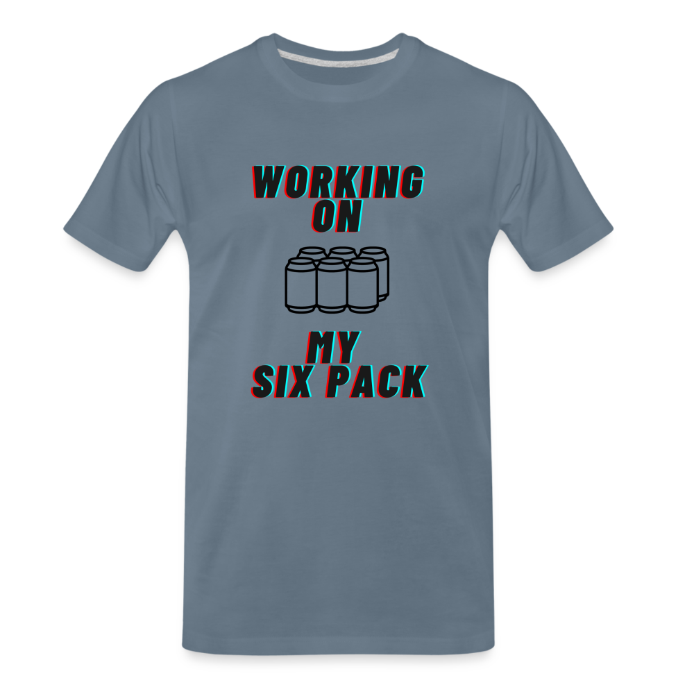 Working On My Six Pack Men's Premium T-Shirt - steel blue