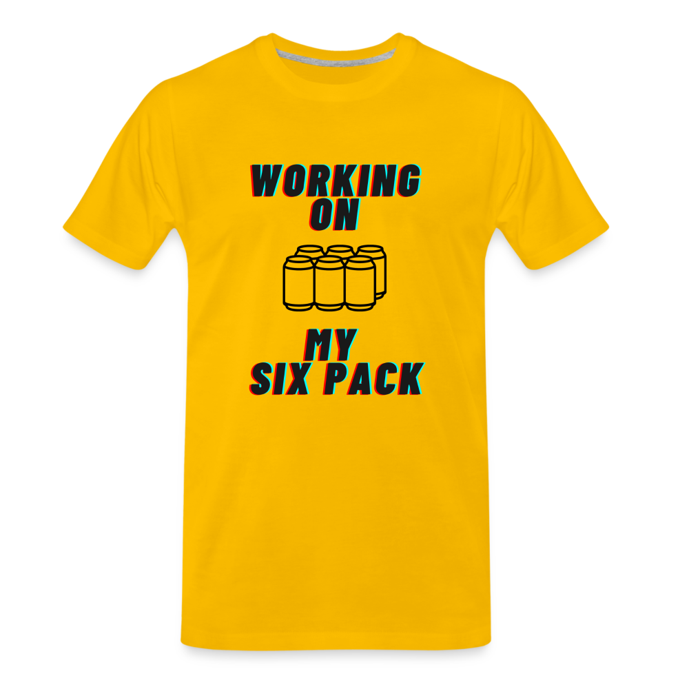 Working On My Six Pack Men's Premium T-Shirt - sun yellow