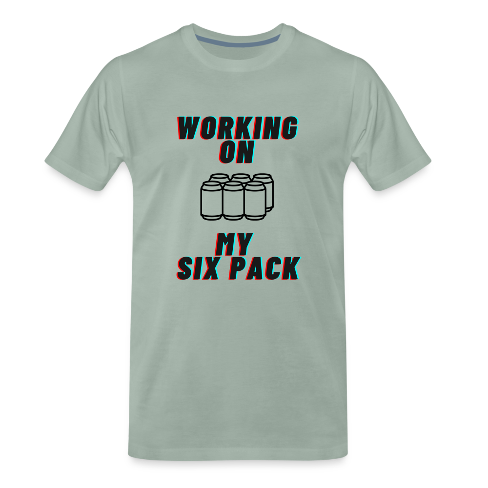 Working On My Six Pack Men's Premium T-Shirt - steel green