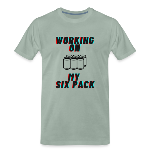 Working On My Six Pack Men's Premium T-Shirt - steel green