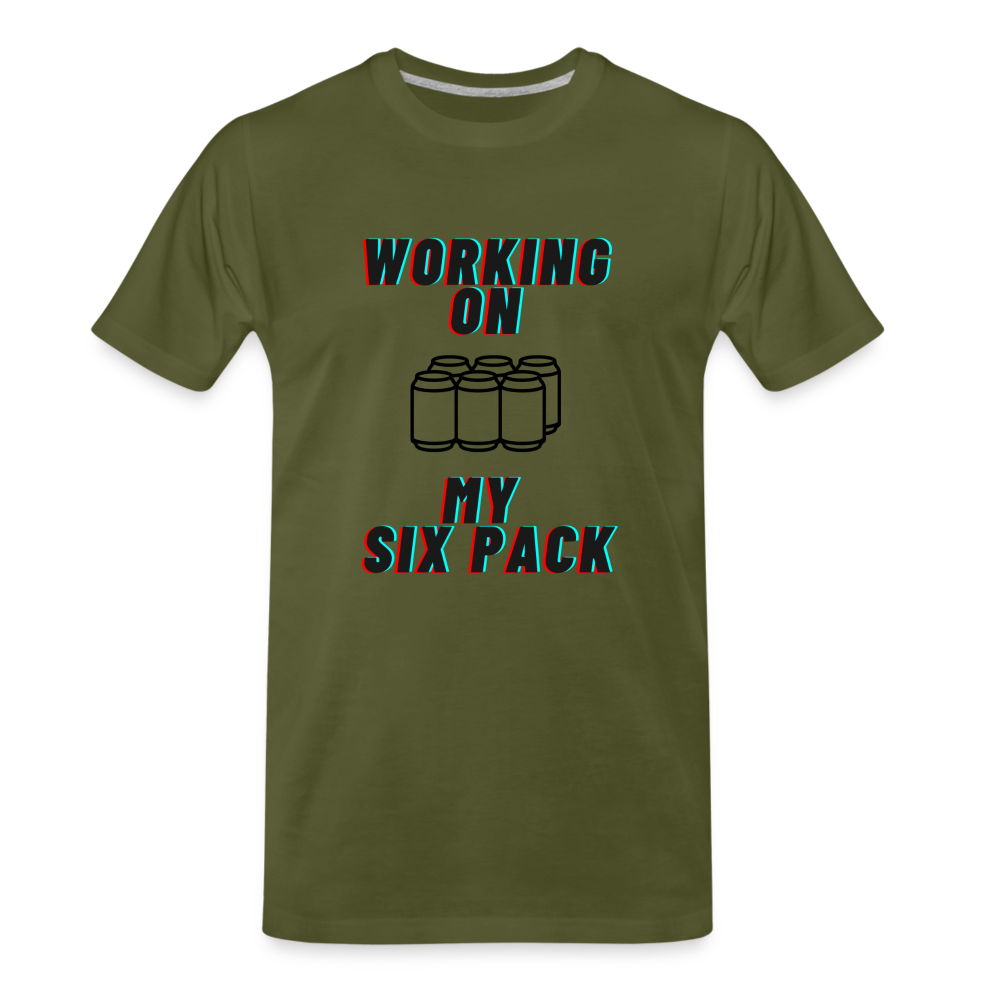 Working On My Six Pack Men's Premium T-Shirt - olive green