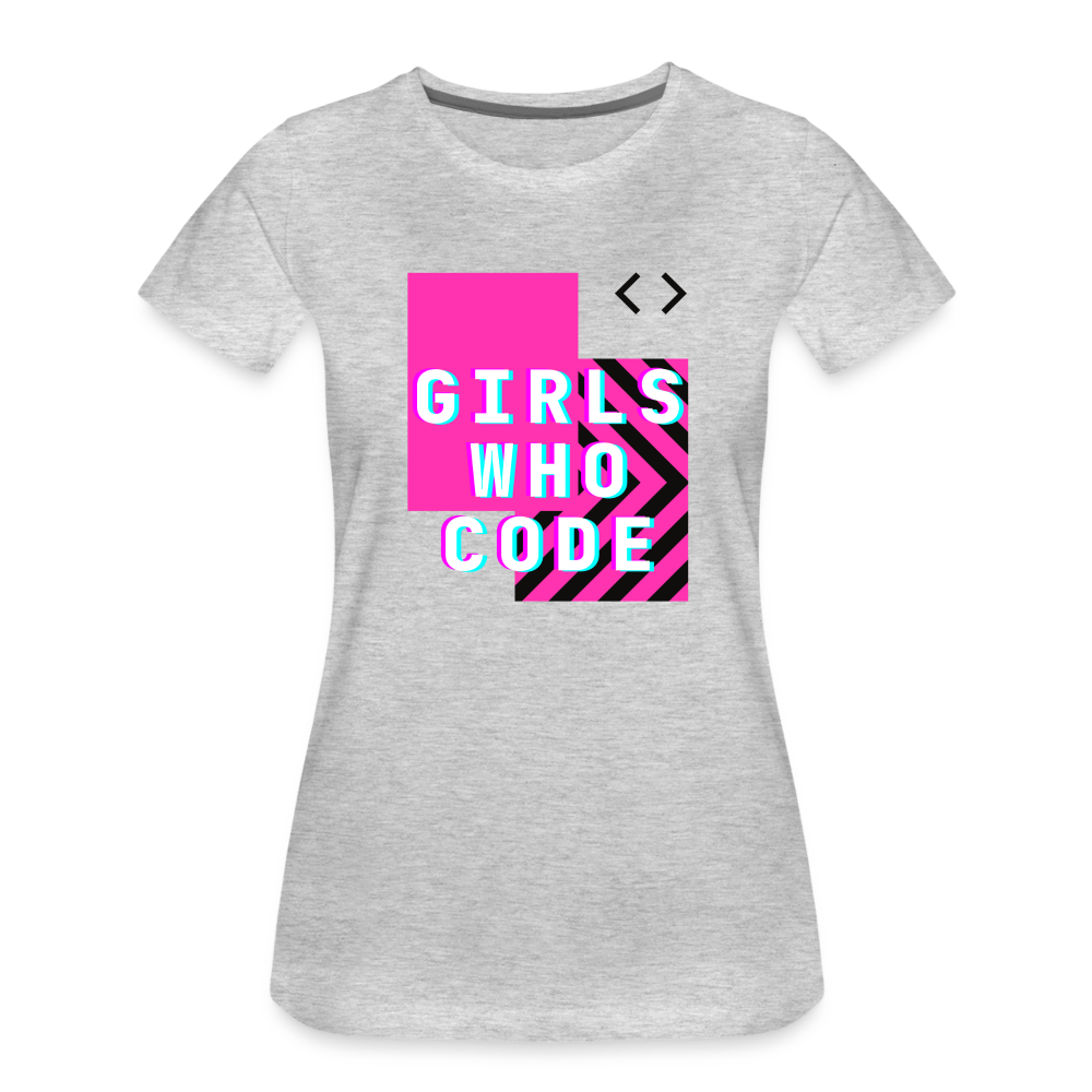 Girls Who Code Women’s Premium T-Shirt - heather gray