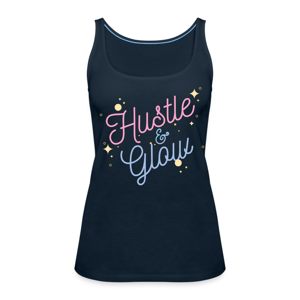 Hustle & Glow Women’s Premium Tank Top - deep navy