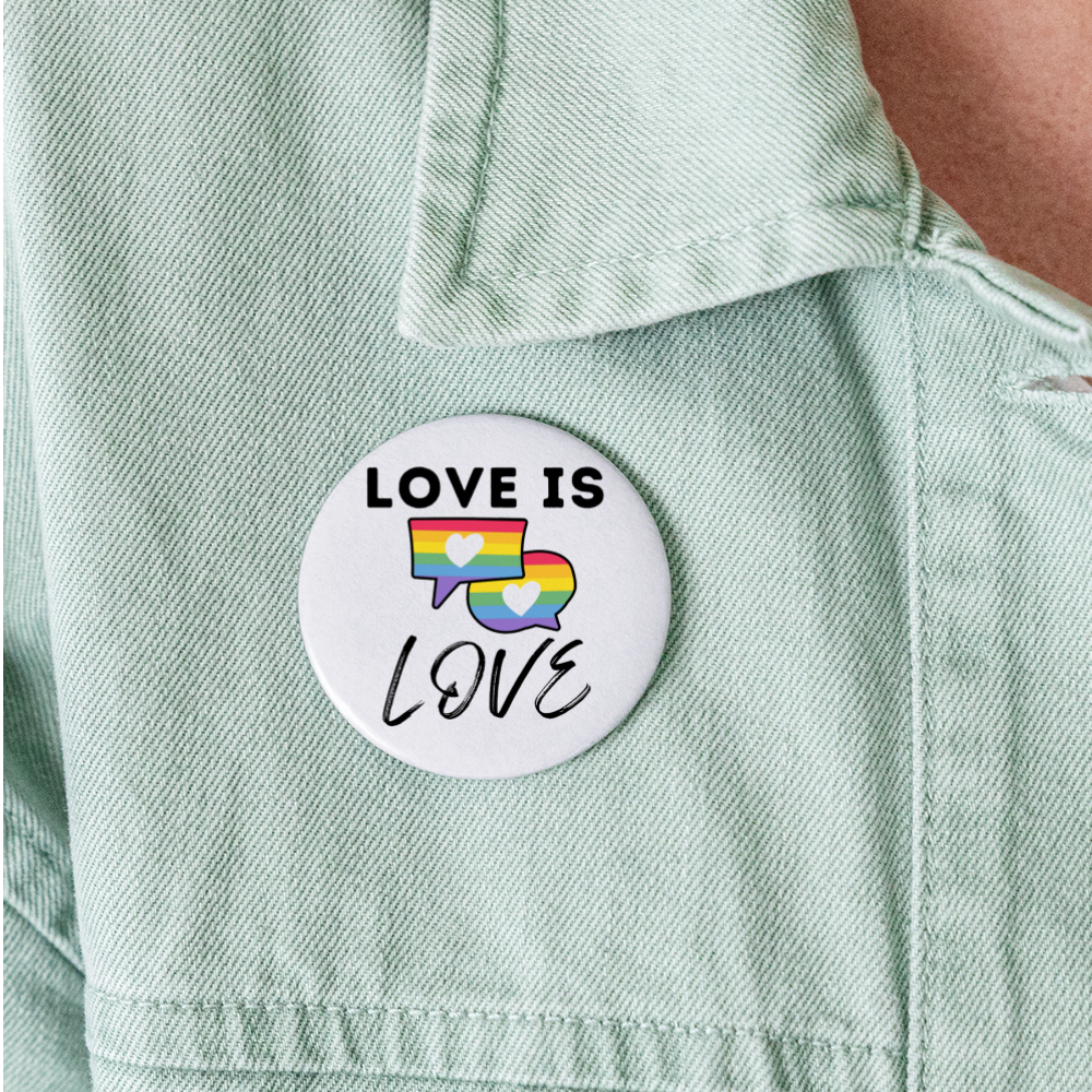 Pride Love Is Love Buttons large 2.2'' (5-pack) - white