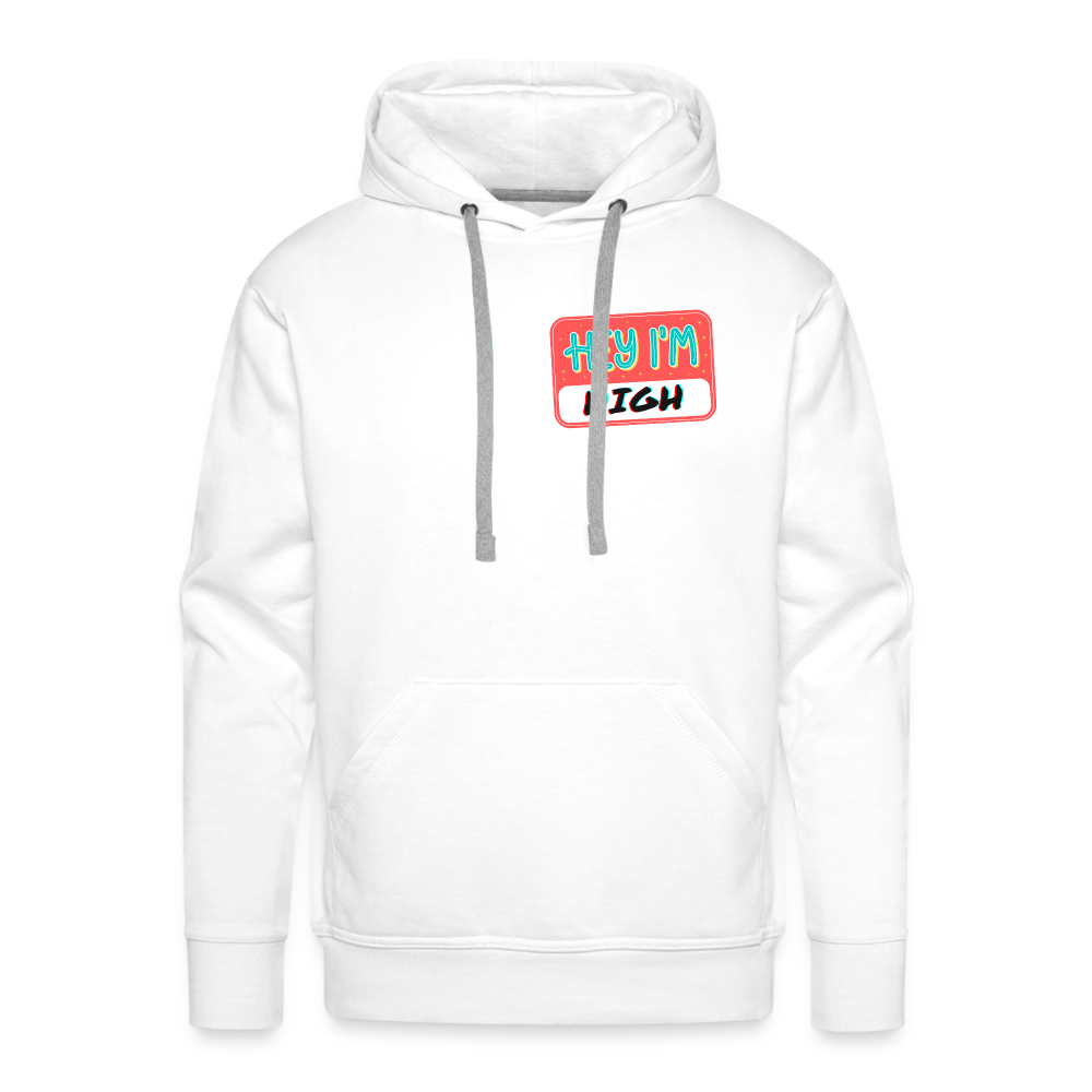 High Name Tag Men’s Premium Hoodie - white