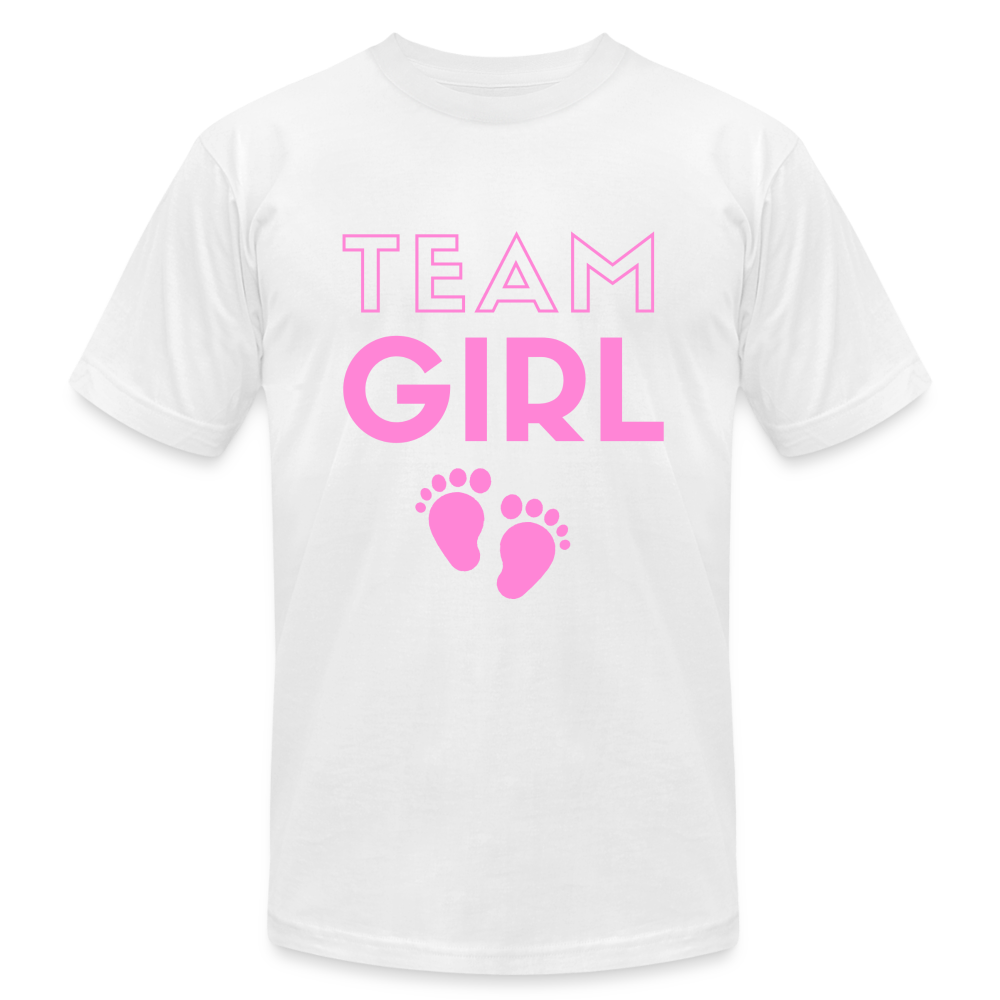 Team Girl Gender Reveal Unisex Jersey T-Shirt by Bella + Canvas - white