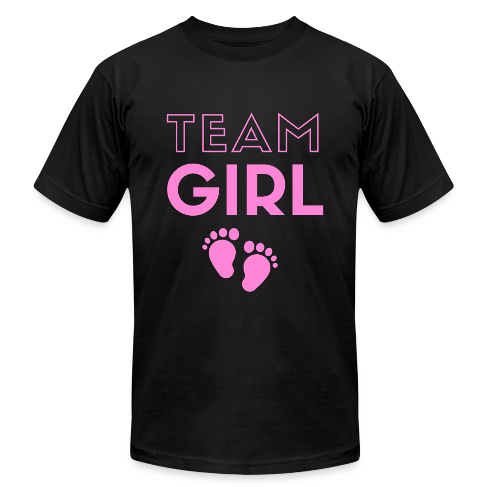 Team Girl Gender Reveal Unisex Jersey T-Shirt by Bella + Canvas - black