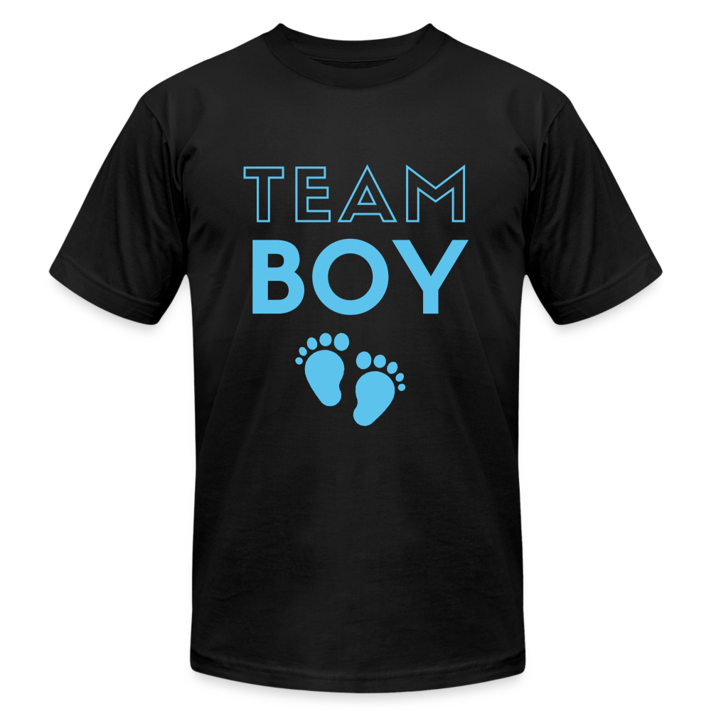 Team Boy Gender Reveal Unisex Jersey T-Shirt by Bella + Canvas - black