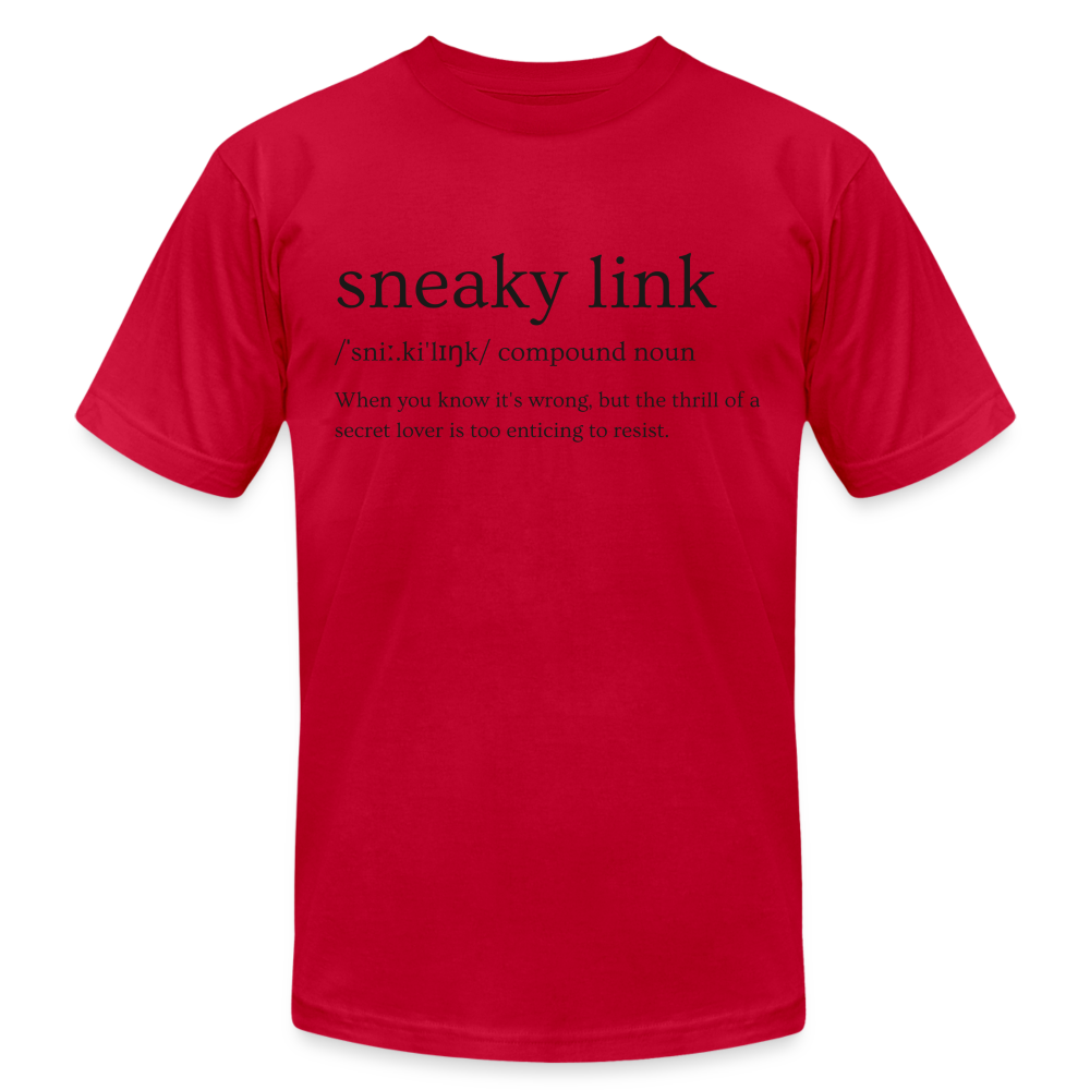 Sneaky Link Definition Unisex Jersey T-Shirt by Bella + Canvas - red