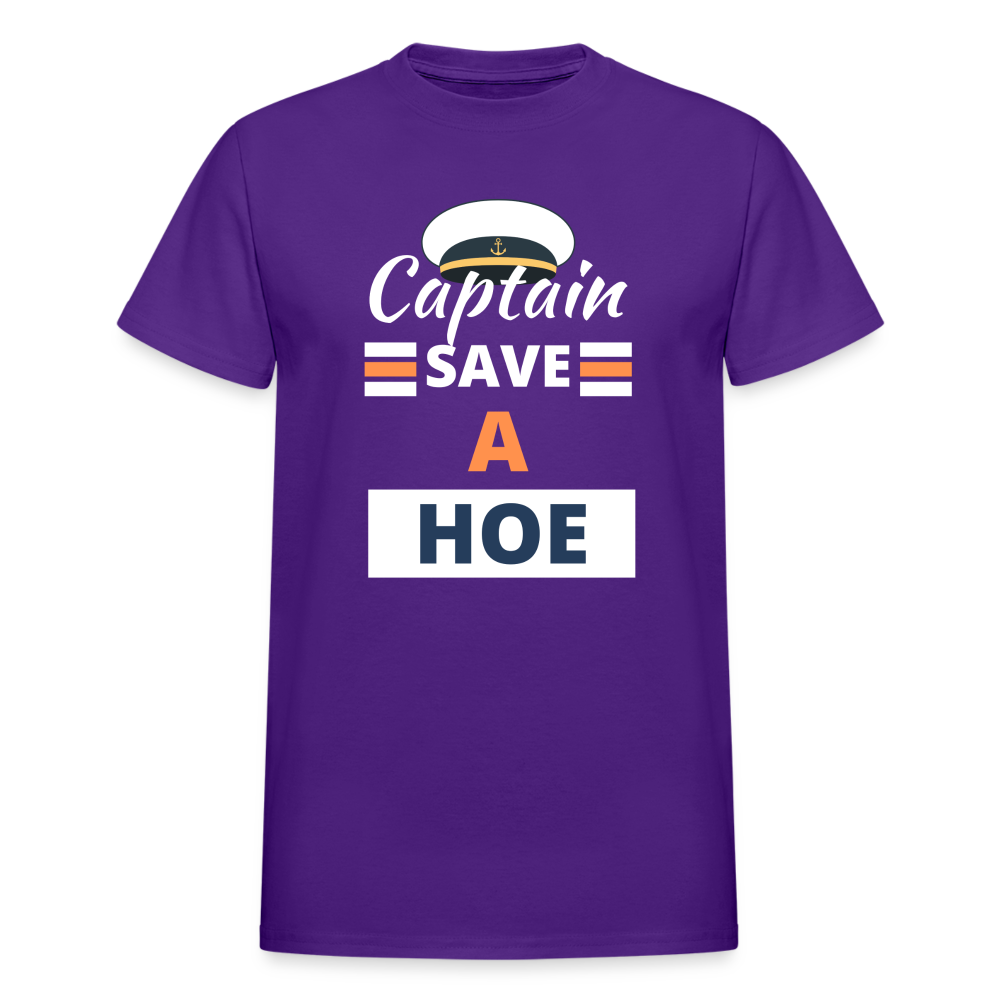 Captain Save a Hoe Gildan Ultra Cotton Adult T-Shirt - purple