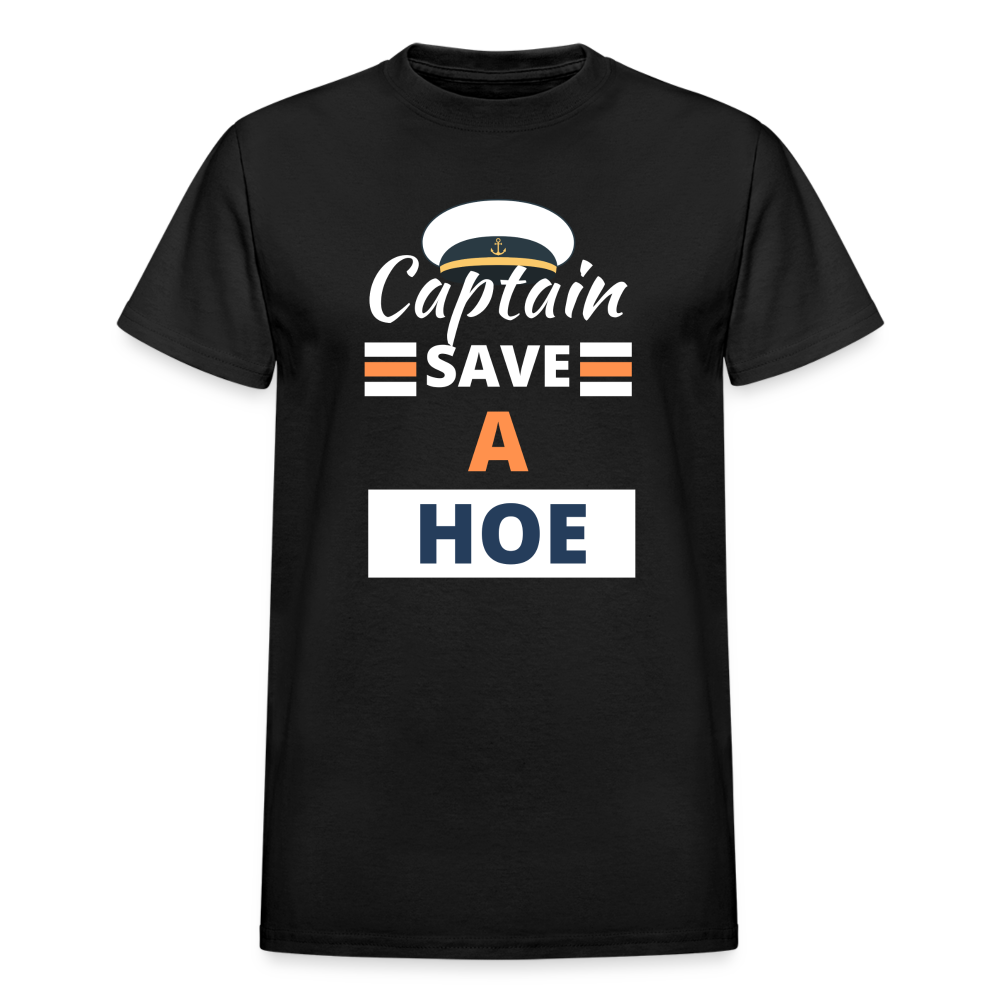 Captain Save a Hoe Gildan Ultra Cotton Adult T-Shirt - black