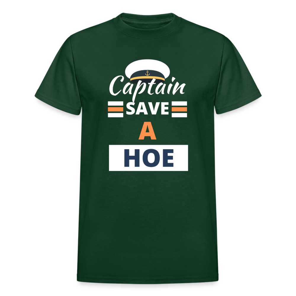 Captain Save a Hoe Gildan Ultra Cotton Adult T-Shirt - forest green