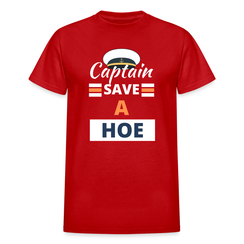 Captain Save a Hoe Gildan Ultra Cotton Adult T-Shirt - red